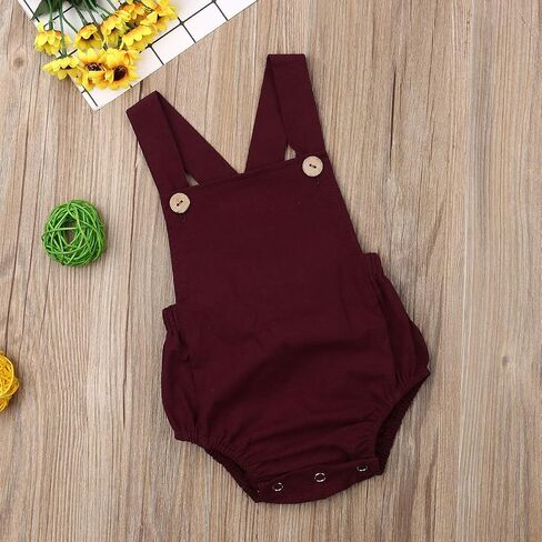 Newborn Baby Boy Girl Cotton Line Sleeveless Straps Bodysuit Romper Jumpsuit Outfits Summer Overalls Clothes in Kuwait