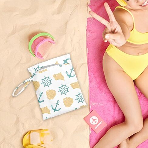 Wet Dry Bag, Wet Bag for Swimsuit, Travel, Beach, Pool, Diapers, Dirty Yoga Gym Clothes, Summer Vacation Essentials, Summer Travel Gifts for Women in Saudi Arabia