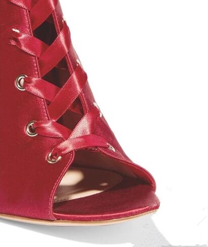 Sexy Women's Watletto Hollow Out Out the Knee Boots with back sthipper ، و Massion Cross-heel High Peep Beep Toe Boots for Party and Banquet and Catwalk in Kuwait