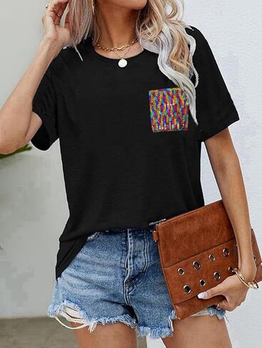 المرأة مطرزة الربط تي شيرتات قصيرة الاكمام موضة التألق الترتر ملابس الحفلات بريق الصيف عطلة الشاطئ تي شيرت in Kuwait