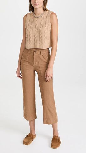 بنطال VELVET BY GRAHAM & SPENCER النسائي من Vera Corduroy بأرجل واسعة، Aloe، 4 in Kuwait