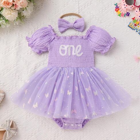 Imekis Baby Girl Half 1st عيد ميلاد الزي رومبير فستان رئيس الفراولة in Kuwait