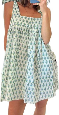 Women Cute Babydoll Mini Dress,Ruffle Strap Maternity Dresses,Cute Summer Dresses for Teen Girls,Floral Skirt in Saudi Arabia