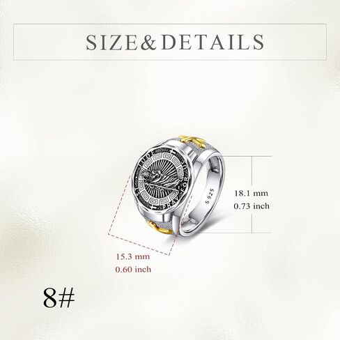 YFN Saint Michael Ring Sterling Silver Religious Protector Ring St Michael Archangel Jewelry Gifts for Women Men in Kuwait