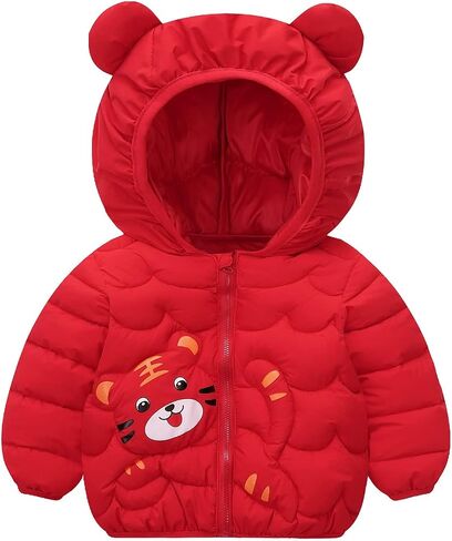 sfdgfhyf Baby Cartoon Jacket Toddler Kids Boys Girls Winter Down Coats Cute Bear Ears Coats With Hoods Cartoon Lightweight in Saudi Arabia