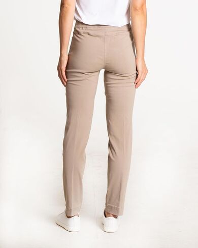 SLIM-SATION Womens Golf Apparel - Women's Regular Pull-On Straight-Leg Pant with Pockets (Stone,14) in Kuwait