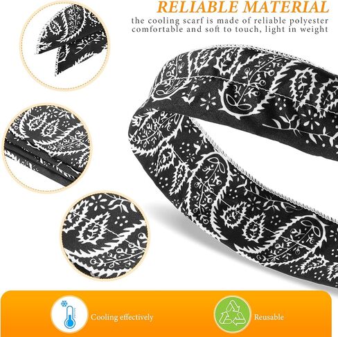 10 Pieces Ice Cool Scarf Summer Cooling Scarf Neck Wrap Headband Cooling Scarf Instant Chill Neck Scarf Soaked Tie Around Neck for Summer Outdoor Activity (Green, Black, Red, Blue, Orange) in Saudi Arabia