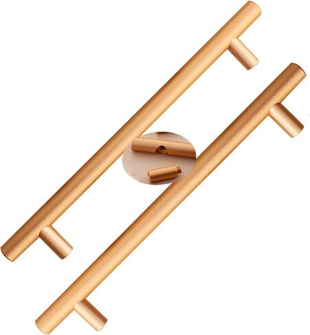 Wardrobe Door Handles,2pcs Aluminum Alloy Drawer Handles Rose Gold T Bar,Cupboard knockers Bedroom Knob Knobber for Dresser,Furniture Hardware(Hole Distance 510mm) in Saudi Arabia
