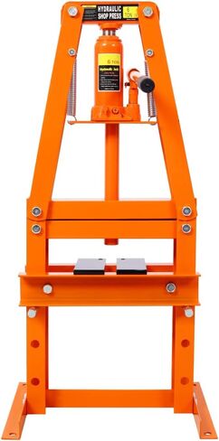 Press Heyraulic Shop 6-Ton-Penchtop A-Frame Press مع ارتفاع قابل للتعديل ، Press Plates وصمام السلامة ، الصحافة الهيدروليكية الصغيرة للمرآب ، إصلاح السيارات وتصنيع المعادن (Orange) in Kuwait