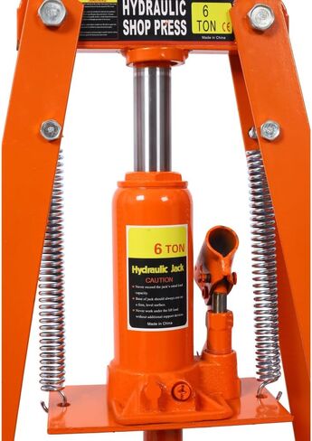 Press Heyraulic Shop 6-Ton-Penchtop A-Frame Press مع ارتفاع قابل للتعديل ، Press Plates وصمام السلامة ، الصحافة الهيدروليكية الصغيرة للمرآب ، إصلاح السيارات وتصنيع المعادن (Orange) in Kuwait