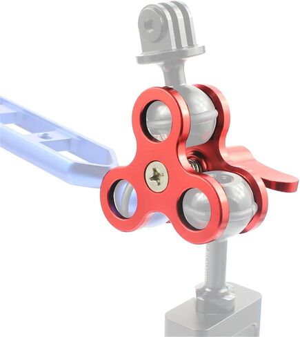Alloy Triple Holes Ball Clamp 3 Mount Hole for Underwater Photography Diving Light System, Photography Diving Camera Accessories in Kuwait