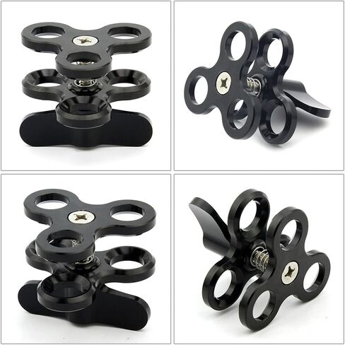 Alloy Triple Holes Ball Clamp 3 Mount Hole for Underwater Photography Diving Light System, Photography Diving Camera Accessories in Kuwait