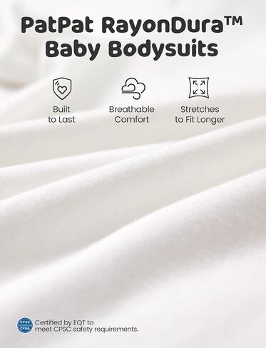 PATPAT Baby Bodysuits Rayon Super Durable - Short Sleeve for Boys and Girls - Newborn Infant Unisex Gift Clothes - 3 Pack in Kuwait