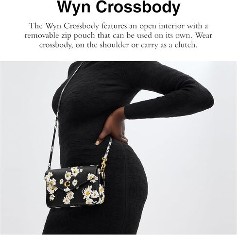 Coach Floral Printed Leather Wyn Crossbody, Black/Multi in Saudi Arabia