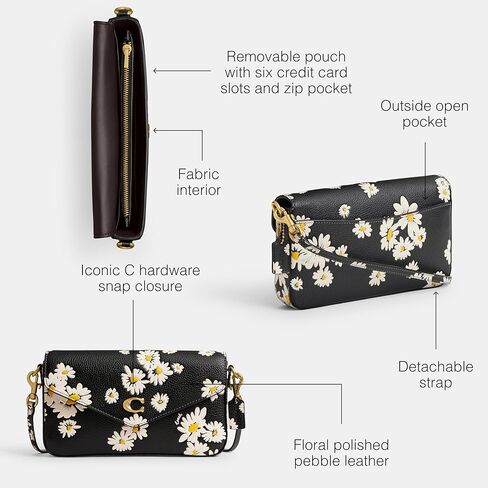 Coach Floral Printed Leather Wyn Crossbody, Black/Multi in Saudi Arabia