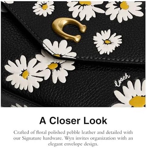 Coach Floral Printed Leather Wyn Crossbody, Black/Multi in Saudi Arabia