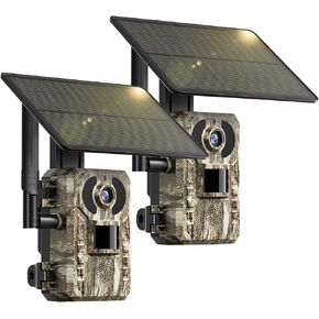SEHMUA Cellular Trail Cameras with Live Streaming, Built-in 4G LTE SIM Card, Phone Access, Solar Powered Game/Deer Camera, Motion Activated, 0.2s Trigger Time, Low Light Night Vision, IP66 Waterproof