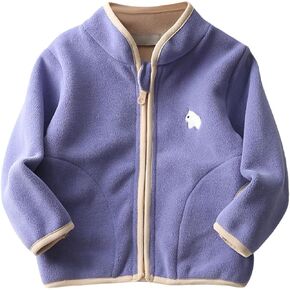 Fuzzy Fleece Lined Zipper Jacket for Kids Boys Winter Warm Coat Matching Thicken Windproof Outwear Clothes