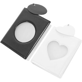 HEALLILY Portable Photocard Binder Book 32 Pockets for Photocards 3-inch Mini Album Round Design Perfect for Display