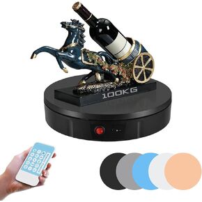 52cm Remote Control Electric Rotary Turntable 100KG Load 360° Automatic Display Stand for Photography Video Shooting Exhibition (Size : Inblack)