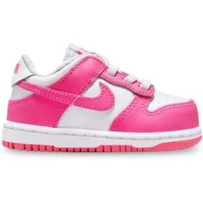 Nike Dunk Low Baby/Toddler Shoes (FB9107-102 ، White/Pink/Laser Fuchsia) Size 9