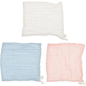 MERRYHAPY Girl Burp Cloths Set of 3 Newborn Muslin Washcloths for Burping and Saliva Absorption