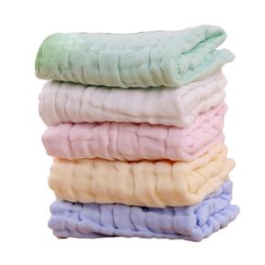 MERRYHAPY 6-Layer Cotton Washcloths for Baby 5pcs Absorbent Hand Towel Soft Gentle No Odor for Baby's Hands Body