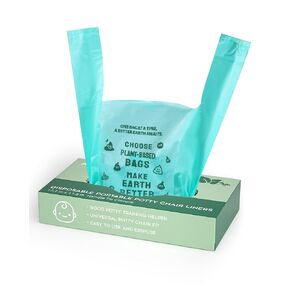 ayotee compostable قعادة القعادة يمكن التخلص منها للأطفال الصغار - 2 جالون 100 تهم أكياس تدريب قعادة محمولة ، وبطانات المتوافقة بجانب السرير ، وأكياس المرحاض للأطفال