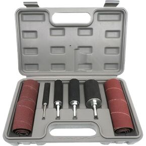 Sanding Drum With Case 20pcs Spindle Sander Drum Kit Rubber Mandrels Sandpaper For Engraving Woodworking Drill Polishing Rotary