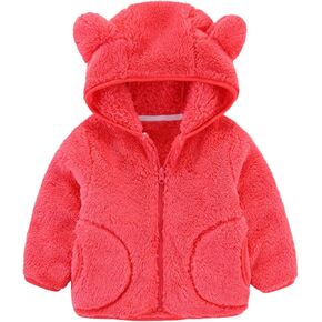 Toddler Boys Girls Bear Ear Jacket Coat Hooded Fleece Outer Kids Fleece Winter Warm Outerwear Teal Winter Coat Girls