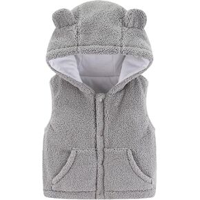 Toddler Boys Girls Hooded Jacket Fleece Hoodies Cute Bear Ear Winter Warm Solid Color Coat Fuzzy Warm Thick Clothes