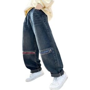Baby and Toddler Boys'Jeans Casual Straight Leg Pant Y2k Stretchy Denim Pant Baggy Trendy Trousers with Pockets