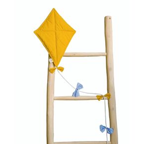 Fabric Wall Hanging Kite,kite nursery wall hanging fabric kite, wall decore, children's room decor,baby room decor, nursery decor (Mustard)