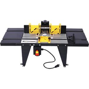 Electric Router Table, Universal Benchtop Router Tables Top with Steel Stand & Adjustable Fence Wood Working Router Table Precise Routing Table Craftsman Tool for Woodworking, Green