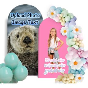 Custom Arch Cover Wedding Birthday 7.2Ft 6.6Ft Personalized Photo Arch Cloth Customized Arch Backdrop Cover for Party Wedding Holiday Birthday Exhibitions, 4~7.2 FT