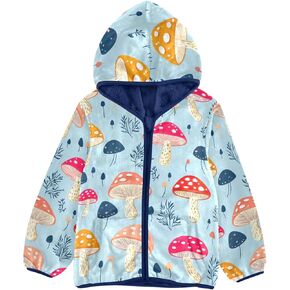 Chifigno Girls Boys Fleece Hoody Jacket Cute Boys Boys Jackets Toddler Boy Winter Cloths with Gopicets for Toddler and Kids