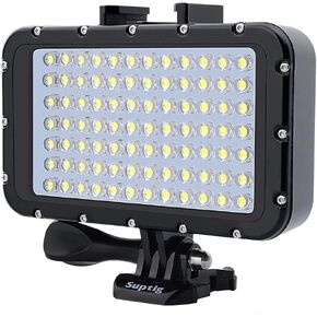 50M/164ft Waterproof Diving Light Underwater LED Fill Lamp with 4 Lighting Modes & 84 LEDs 2600mAh Battery 5000lux