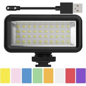 F1TP Underwater 130ft Diving Light High Power Dimmable Video LED Fill Night Light for Gopro Hero12/11/10 /9/8 /7/5/6,DJI Osmo Action,2/3,AKASO,Insta360,WOLFANG GA100,Mini Action Camera