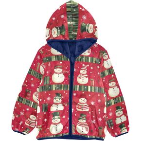 CHIFIGNO Cute Zip up Hoodie for Boys Winter Jacket Boys' Outerwear Jackets Coats with Pockets for Toddler and Kids