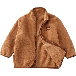 Boys And Girls Fall And Winter New Pellet Fleece Cardigan Stand Up Collar Jacket Kids Coat Baby Snowsuit 3 6 Months