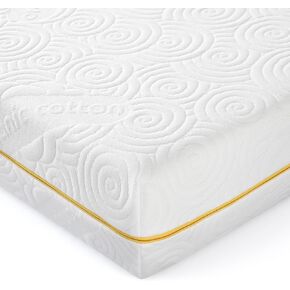 5inch Crib Mattress, Organic Cotton Dual Sided Comfort Memory Foam Toddler Bed Mattress, Dual Layer Breathable Premium Baby Mattress for Infant Toddler w/Removable Outer Cover - White