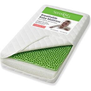 Baby Crib Mattress & Toddler Mattress - Breathe Thru Safety Reduces Suffocation Risk - ASTM & CPSC Certified - 5" NestAir Core with HexCloud Gel Technology - 100% Breathable, Washable & Recyclable