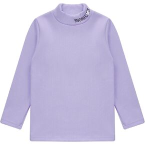 Girls Turtleneck Long Sleeve T-Shirt Tops Solid Color Casual Undershirt Thermal Tops Fall Winter Clothes