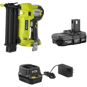 Ryobi 3 Piece 18V One+ Airstrike Brad Nailer Kit (Includes: 1 x P320 Brad Nailer, 1 x P190 18-Volt ONE+ 2.0 Ah lithium-ion battery, P118 dual chemistry charger (Renewed)