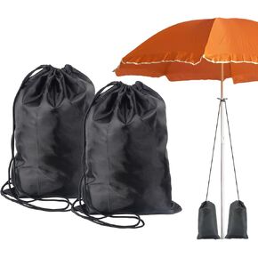 2 PCS Summer Beach Sytbag ، 60 رطلاً لكل منهما مع شماعات ربط المظلة البلاستيكية ذات 4 شركات - إعداد سهلة ، كيس رمل ثقيل لقاعدة المظلة - خيمة فورية وأوزان المظلة