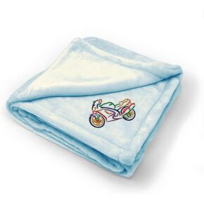 Fastasticdeals Nursery Bedding Baby Blankets for Boys & Girls Motorcycle Colorful Logo