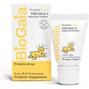 BioGaia Baby Probiotic Drops - Baby Essentials for Colic & Gas Relief, Safe for Newborns, Reduces Crying, Fussing, Colic, Gas, Spit-ups and Constipation, No allergens, Dairy, Soy, Gluten, or Sugar