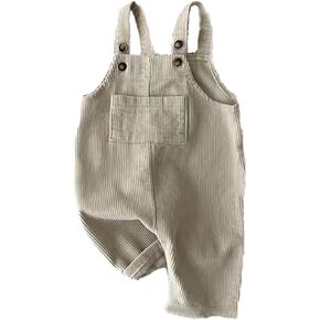Little Boys Girls Corduroy Overalls Cotton Suspender Pants Adjustable Straps Jumpsuit Cute Sleeveleess Girls' Fashion