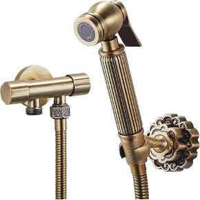 Handheld Bidet Sprayer for Toilet, Brass Cloth Diaper Sprayer Kit Wall Mounted Green Bronze Bidet Sprayer Set Single Handle Toilet Bidet Sprayer Kit with 150cm Shower Hose,Type b