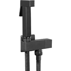 Black Handheld Bidet Sprayer for Toilet, Brass Bathroom Cloth Diaper Sprayer Set with Single Cold Water, Wall Mounted Toilet Bidet Sprayer Kit for Feminine Hygiene, Bathing Pets,Type a